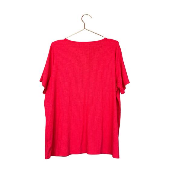 Old Navy Luxe V-Neck Ribbed Slub Pink Top - Size XL - Picture 4 of 6